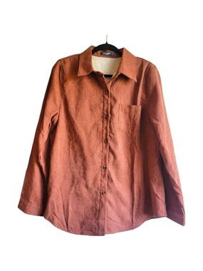 1FUNKY Soft Warm Button Up like Corduroy Shirt size Large